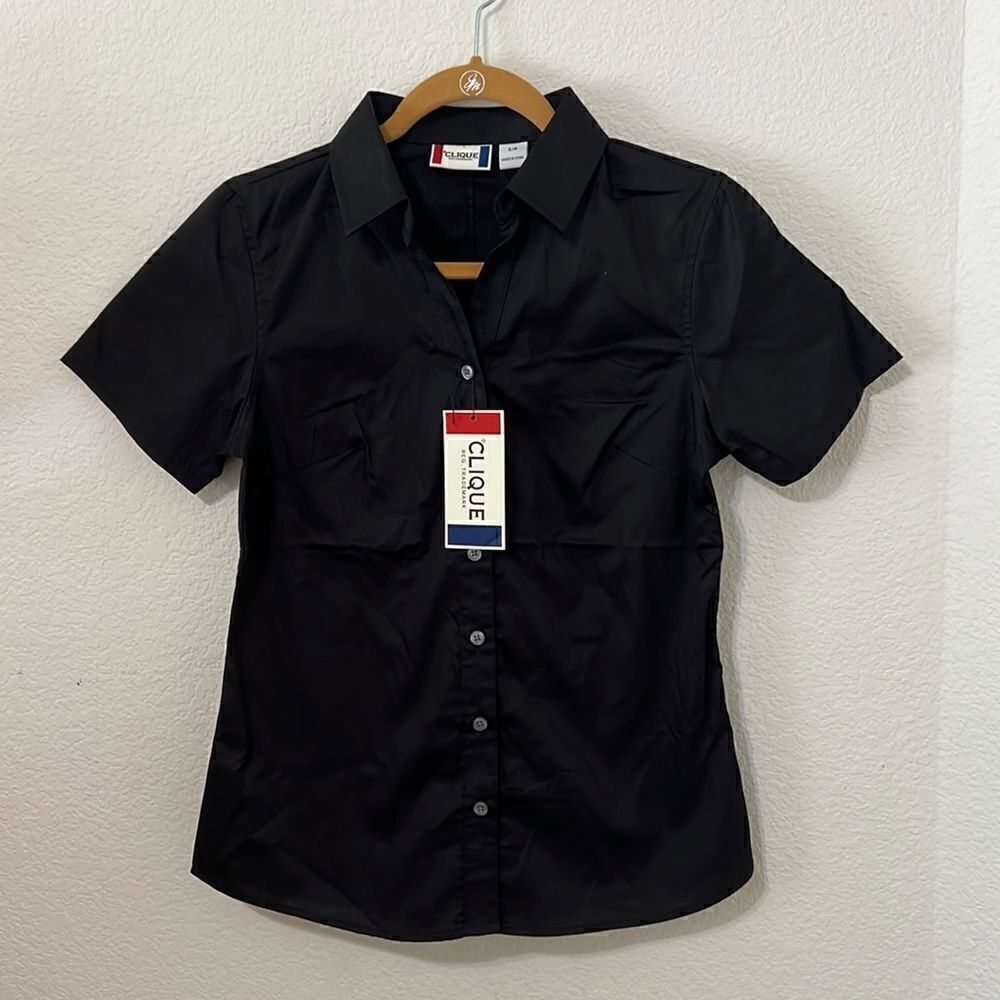 Clique Ladies' Shirt Sleeve Button Up Top with Shaping Darts - Size Small-P
